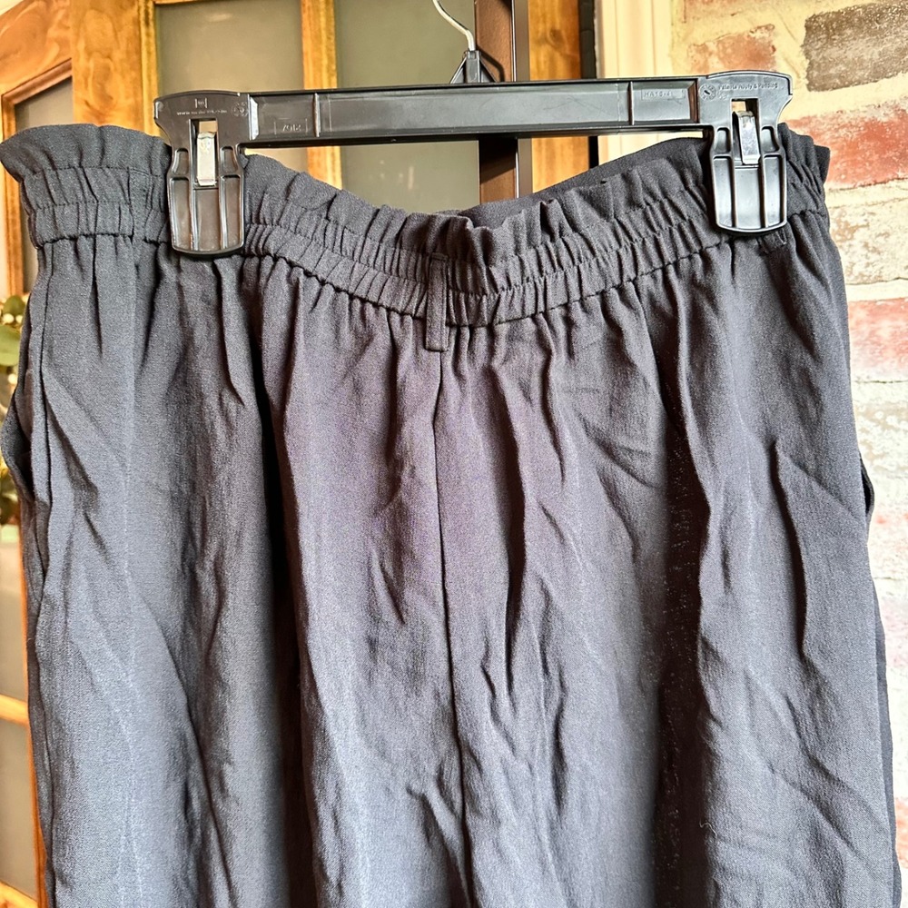 Halara Pants Women Black Elastic Waist Cuffed Cropped Casual Comfort XL - Picture 7 of 7